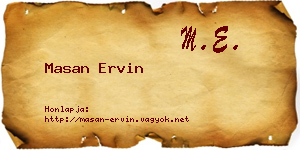 Masan Ervin névjegykártya